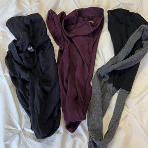 3 pairs footed Tights Black, green, Auberge all together only $10.00